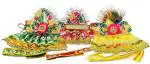 Real Craft Multicolor Nylon Jagannath Idol Dress Set,Vastra For All Deities (Pack Of 3)