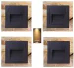 OTS LIGHTS 2 Modular Staircase 3W Outdoor LED Foot Light Square Waterproof Lamp (Black) (Pack of 4)