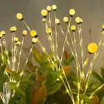 Homehop Solar 8 Crystal + 6 Led Light Outdoor Firefly Home Garden Pathway Decorative Waterproof Swaying Lamp