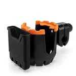 Safe-O-Kid Stroller Cup Holder with Phone Organizer/Holder, Universal Cup Holder for Bottle with Handle, 360 Degrees Rotation Bottle Holder for Stroller, Pushchair, Wheelchair, Walker -Orange
