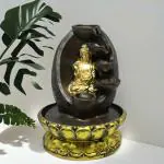 VIVARS CRAFT Buddha Water Fountain with LED Light 3-Tier