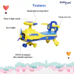 BUMTUM Lighting Effect Chopper Swing Car Toy Ride On Cars For Kids 1 to 5 Years | Push Rider | Comfortable Seat With Back Rest