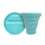 Sirona Collapsible Silicone Cup Foldable Sterilizing Container Cup for Menstrual Cups - 1 Unit | Microwave Friendly