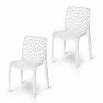 Supreme Furniture Web Designer White Plastic Chair for Home and Office - Pack of 2