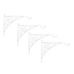 GARDEN KING Flower Design Wall Bracket for Hanging Baskets (White, Set of 4 PCs)