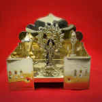 pujaNpujari Brass Singhasan Sinhasan Big Size for God Idols 7 Inch Height Brass Pooja Chowki