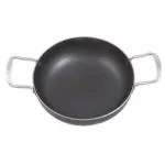 Kitchen Shopee Heavy Base Iron Kadhai/Pan, Handmade Loha/Lokhand/Lokhandi Kitchen Deep Fry Kadai For Cooking With Golden Ring Black Color 9 Inch 23 Cm 2.25 Liters Capacity Induction Friendly