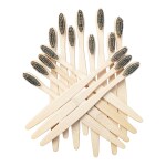 Eco Gree C-Curve Charcoal Bristle Bamboo Toothbrush - Activated Charcoal for Whiter Teeth