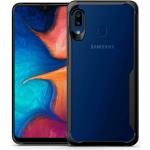 UNILORD Samsung Galaxy A20 Black Plastic Holster Shockproof Camera Protection Mobile Back Cover Case