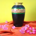 Dakshina Art, The Smell Of Soil Modern Shape Table Decoration,Hand Made,Flower pots,Handmade Showpiece,Clay Pot Terracotta Vase (10 inch, Black)