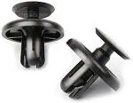 Caromatic 7Mm Fendor Clip Lock For Cars Pack Of 25Pcs - Four Wheeler Fendor Clips - Black Plastic Rivets Door Bumper Fender Push Type Fasteners