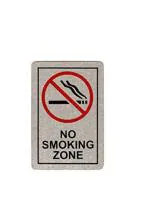 THW Stainless Steel Self Adhesive NO Smoking Zone Signage Board (6\