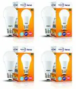 Wipro 9W e27 LED Cool Day Light Bulb, Pack of 4, (Garnet)