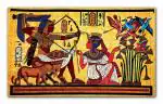 Tamatina Multicolor Egyptian Art Papyrus And Hieroglyph Historical Art Canvas Painting - 48X29 Inch