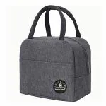 Handcuffs Lunch Bag for Men & Women Cotton Tiffin Storage Bags for Office Work College Carry Bags for Lunch Box (Grey Solid)