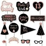 Festiko 14Pcs Happy 13Th Birthday Photo Booth Props For Birthday Celebration, Make A Wish, Finally Teenager, Party Supplies