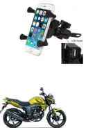 QiisX X-Grip Mobile Phone Holder with USB Charger Bike Mobile Holder for Honda Unicorn Dazzler