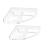 LEOPAX Unbreakable 5 in 1 Tumbler Bathroom Shelves | Plastic Wall Mounted Corner Shelf with Soap Holder - Set of 2