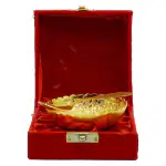 pujaNpujari Silver Plated Decorative Bowl Gold and Silver Plated Serving Bowl with Spoon Set for Dry Fruits and Sweets