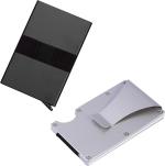 StealODeal Silver Black Aluminium Alloy RFID Protected Case With 15 Card Holder (Set Of 2)