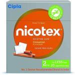 Cipla Nicotex Nicotine Cinnamon Gums 2Mg, Helps To Quit Smoking, 12 Gums Each Pack Smoking Cessations (Pack Of 9)