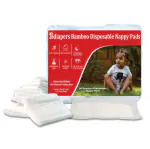 Bdiapers Chemical Free Bamboo Disposable Nappy Pad inserts for Baby Cloth Diaper Covers, 30 pack, Size Large / Extra Large