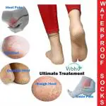 VIBHU Anti Crack Gel Heel And Foot Protector Moisturizing Socks for Foot Care,Pain Relief And Heel Cracks for Men And Women,water proof(SKIN) (Medium)(7-8-9)