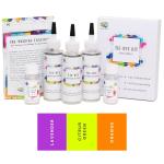 Kadam Skin Friendly Kadam Tie Dye Kit #6 Citrus With Dye Activator And Colour Fixer Included, Cold Fabric Dyeing Combo 06 Citrus - Orange, Citrus Green, Lav