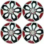 PRIGAN Tata Punch Silver Black Red Wheel Cover 15