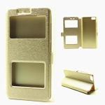 EXCLESIOR Xiaomi Mi5 Gold 360 degree protection, Window View, Kickstand, Leather Flip Case Cover