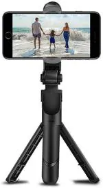 Glarixa Handheld XT-02 Tripod Stand Extendable Selfie Stick with Detachable Tripod for DSLR, Action Cameras & Smartphones (Black)
