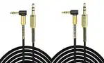 fdealz 1.5 Meter Length 90 Degree 3.5mm Stereo Headphone Cable 1/8 3.5mm TRS Jack 2 Pieces