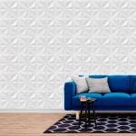 Kayra Decor 3D Wall Panel PVC Design, White,19.7 X 19.7, (Pack of 20) Covers 53.9 Sq Feet.