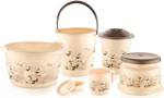 Uma 6 pcs Bathroom Accessories Set Plastic Bath Set Bathroom Bucket 20 L Plastic Bucket  (Beige)