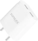 Sonilex 2.4 A Multiport Mobile SL_HC-483 (Type C) Charger with Detachable Cable (White, Cable Included)