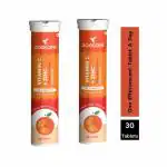 Zaocare Vitamin C & Zinc Effervescent Tablets Combo For Glowing Skin | Immunity Booster | 100% Vegan