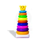 Colorful Rainb0w Teddy Rings with Smiley Stacking Play Set Toy for Kids 6 to 2 Year Baby's Made in India Best Gift Your Children Learn Play Fun (7 Pcs Teddy Ring)