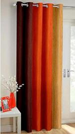 Z-Rox Grey Polyresin Thick Loom Eyelet Rings Door Curtains, 7Ft