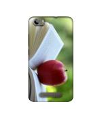Casotec Apple And Book Design Printed Silicon Soft TPU Back Case Cover for Micromax Canvas Juice 4G Q461