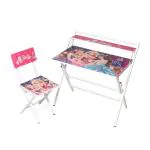 Wishing Clouds Barbie Pattern Foldable Kids Study Table & Chair, Ideal for Homework, Arts & Crafts