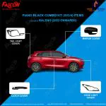 FALCON CAR EXTERIOR PREMIUM PIANO BLACK ACCESSORIES COMBO KIT FOR BALENO 2022 ONWARDS