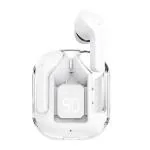 PODJAM UltraPods Max TWS Earbuds Pro Bluetooth | Transparent Design | Fast Charging | 13mm HD Bass Drivers | Built-in Mic | Running, Outdoors, Music Sound ( White)