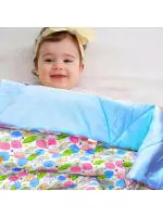 VParents Chunky Baby & Kids Comforter Soft All Season Use Reversible Blanket (280 GSM, for Upto 7-8 Years Child) (60 X 40 Inches) (5 X 3.3 Feet) (152.4 X 101.6 Cm) Blue