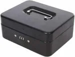Crevizon Cash Box with Money Tray,Locking Cash Box with Combination Lock Durable Double Layer Code Petty Money Organizer for Security - (8 Inch)