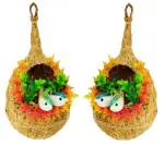 ZENRISE Vastu decoration love birds in nest handicraft hanging - 20x10 cm, 2 pack