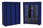 Raxon World 6+2 Layer Collapsible Wardrobe Storage Unit with Steel Tube and PP Plastic - Portable and Foldable Clothes Rack - Blue