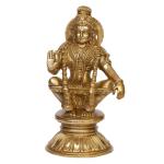 ARTVARKO Handmade Brass Lord Ayyappan Statue - 21 cm
