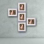 ArtzFolio Wall Photo Frame D18 | Wall Photo Frame Collage for Living Room | Picture Frames Home & Wall Decoration | White | Set of 5 Units With Mat | 8x10inch