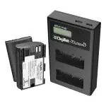 Digitek Dual Port Li-ion LCD Battery Charger with 2500mAh Capacity LP E6 Platinum Li-ion Battery (Combo of 3)
