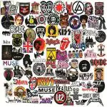 PIXELARTZ Rock Band Theme Doodle DIY Vinyl Stickers for Laptop, Skateboard, Luggage, Snowboard, Refrigerator, Toys, Car, Bikes, Phones, Guitar (Set of 40 Stickers) (Multicolor) (6) (002) (2)